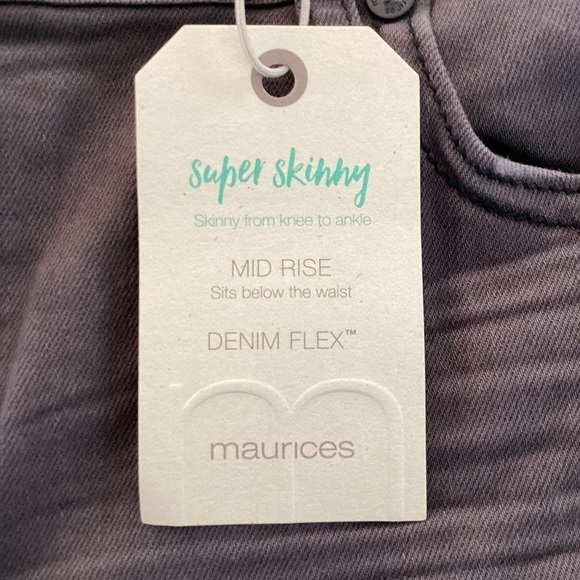 MAURICES PLUS SIZE 16 16S SHORT BLACK JEANS SKINNY MID RISE PANTS - Picture 6 of 9